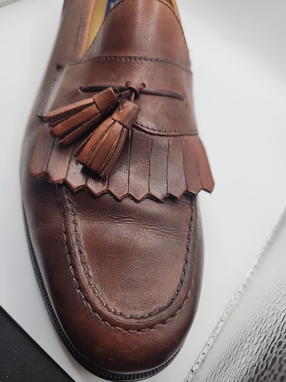 Men's Brown Tassel Loafers 10.5 - Picture 3 of 16